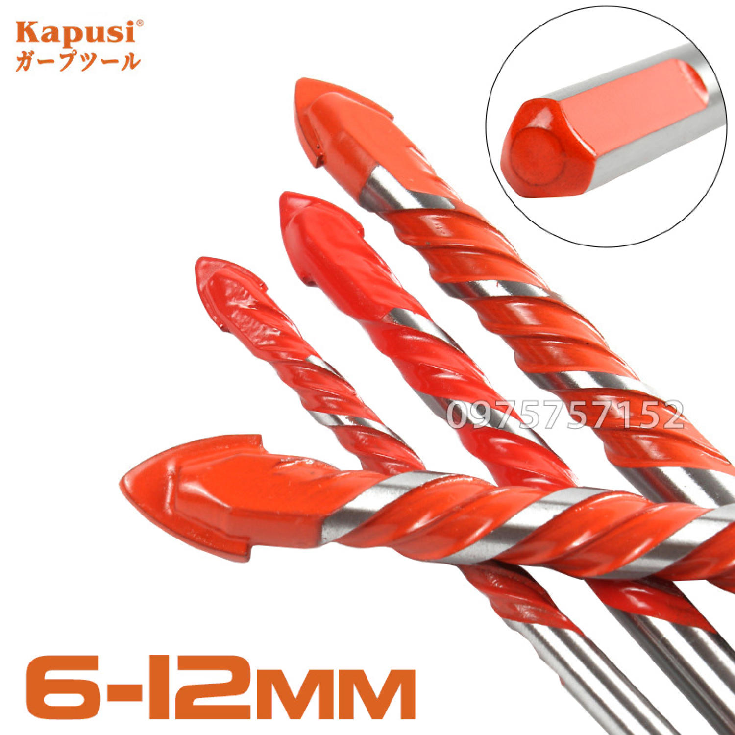 Mũi khoan đa năng chân tam giác cao cấp mũi 2 cạnh 12mm 10mm 8mm 6mm phù hợp khoan nhiều chất liệu – khoan gạch men, đá hoa, đá granit, nhựa, gỗ, thủy tinh, khoan kính, khoan gỗ, mũi khoan tường, mui khoan tuong, mui khoan da nang