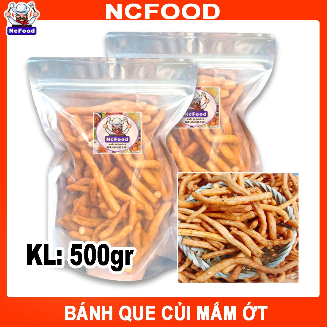 Bánh Que Củi Mắm Ớt 500gr (NCFOOD)