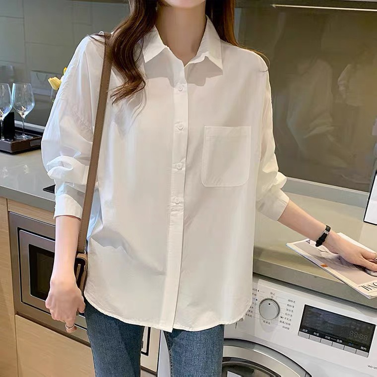 Áo sơ mi trắng nữ ulzzang phom rộng