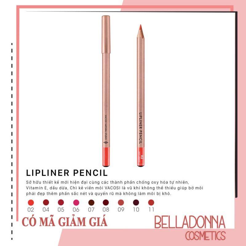 Chì Kẻ Viền Môi Vacosi Lipliner Pencil No.2 - Soft Orange giá rẻ