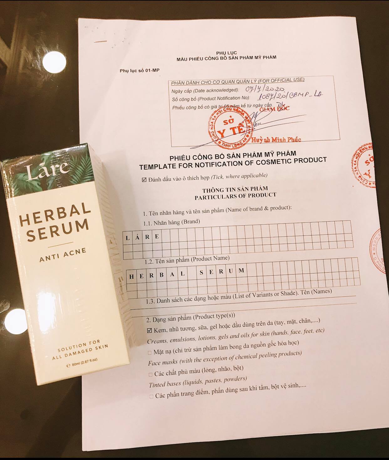 Serum thảo mộc thanh dược Lare chiết 20ml