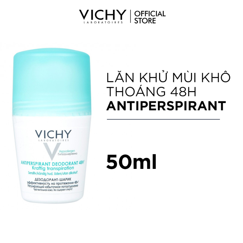 Lăn khử mùi và khô thoáng vùng da dưới cánh tay 48H  Vichy Traitement Anti- Transpirant 50ml