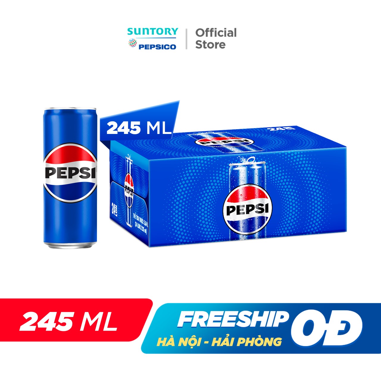 [SALE 15.6] Thùng 24 Lon Nước Ngọt Giải Khát Có Gaz Pepsi (235ml/lon)
