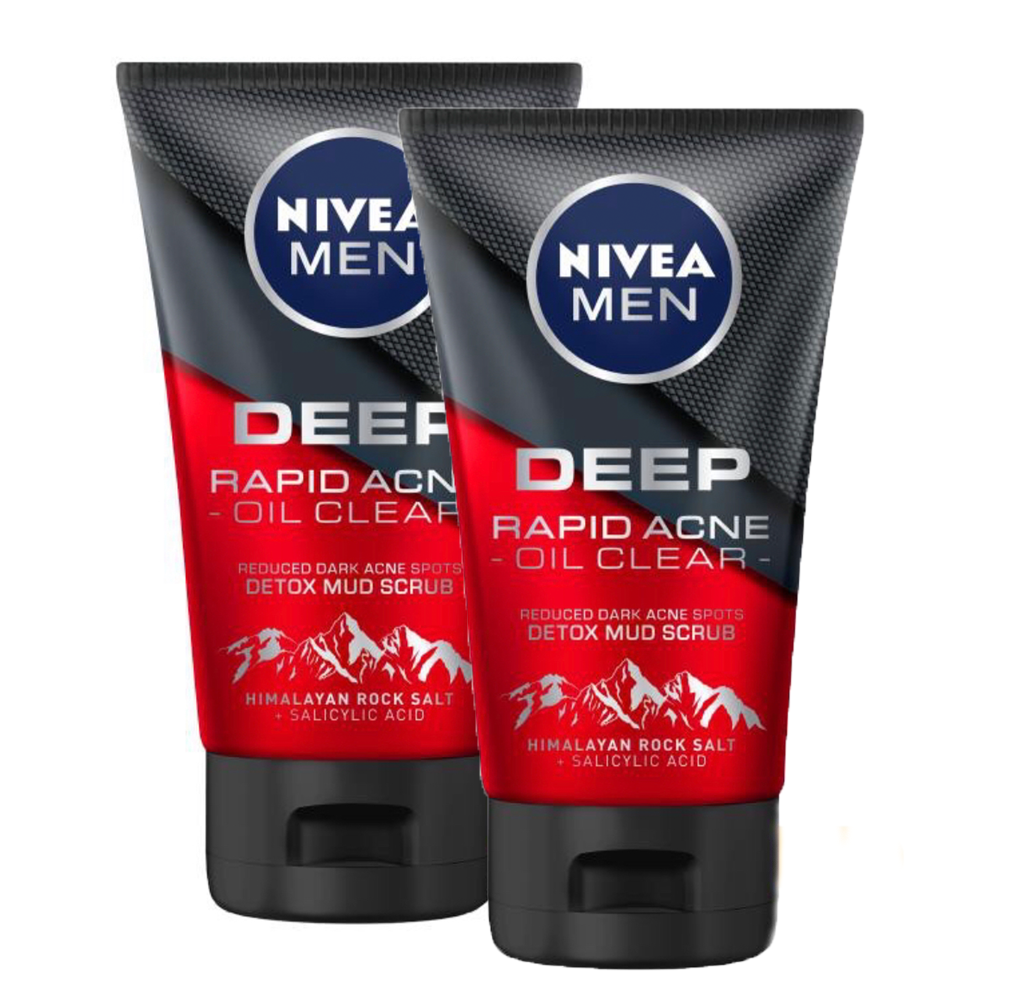 Bộ 2 Sữa rửa mặt Nivea Men Deep Rapid Acne oil Clear (100g/tuýp)
