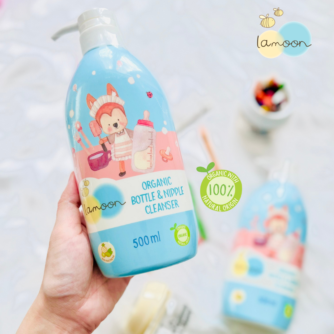 Lamoon Organic Baby Milk Bottle Cleaner - 500ml Bottle