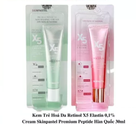 Kem Trẻ Hoá Da Retinol X5 Elastin 0,1% Cream Skinpastel Premium Peptide Hàn Quốc 30ml