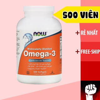 Dầu Cá Omega 3 Now - Sáng Mắt Đẹp Da 500 Viên- Hàng Mỹ thumbnail