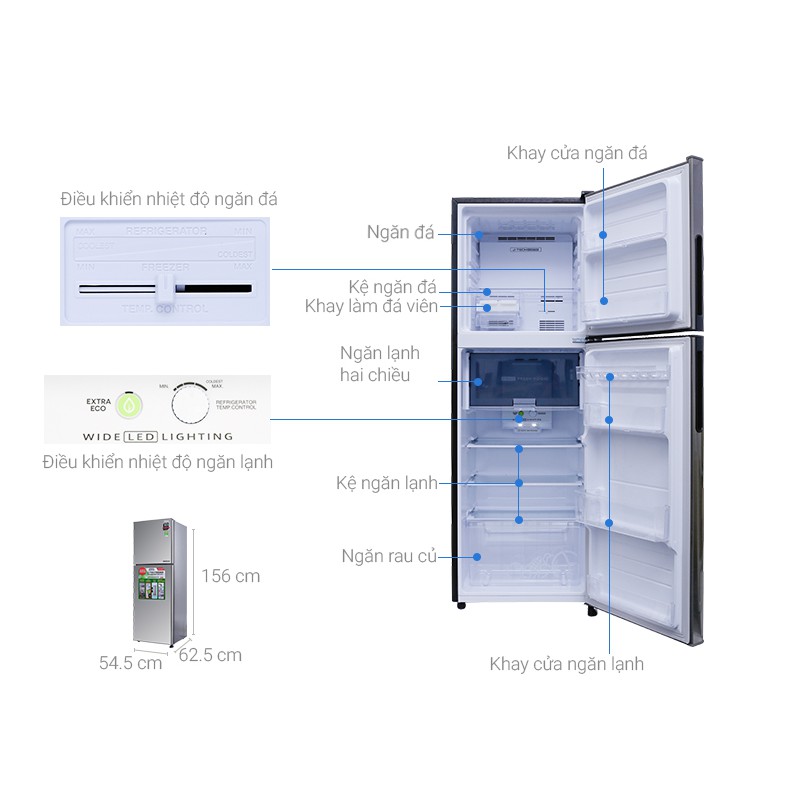 [Trả góp 0%]SJ-X251E-SL  SJ-X251E-DS  Tủ lạnh Sharp Inverter 241 lít (Hàng chính hãng) (Giá áp dụng giao tại HN, HCM& các tỉnh liên hệ shop)