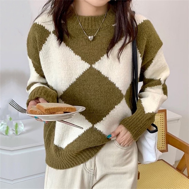 [ Voucher Giảm 50% ] Áo Sweater Dệt Kim Cổ Tròn Dáng Rộng Màu Trơn Thời Trang Thu Đông Phong Cách Hàn Quốc Cho Nữ Xưởng May Thanh Nga SW NU 003