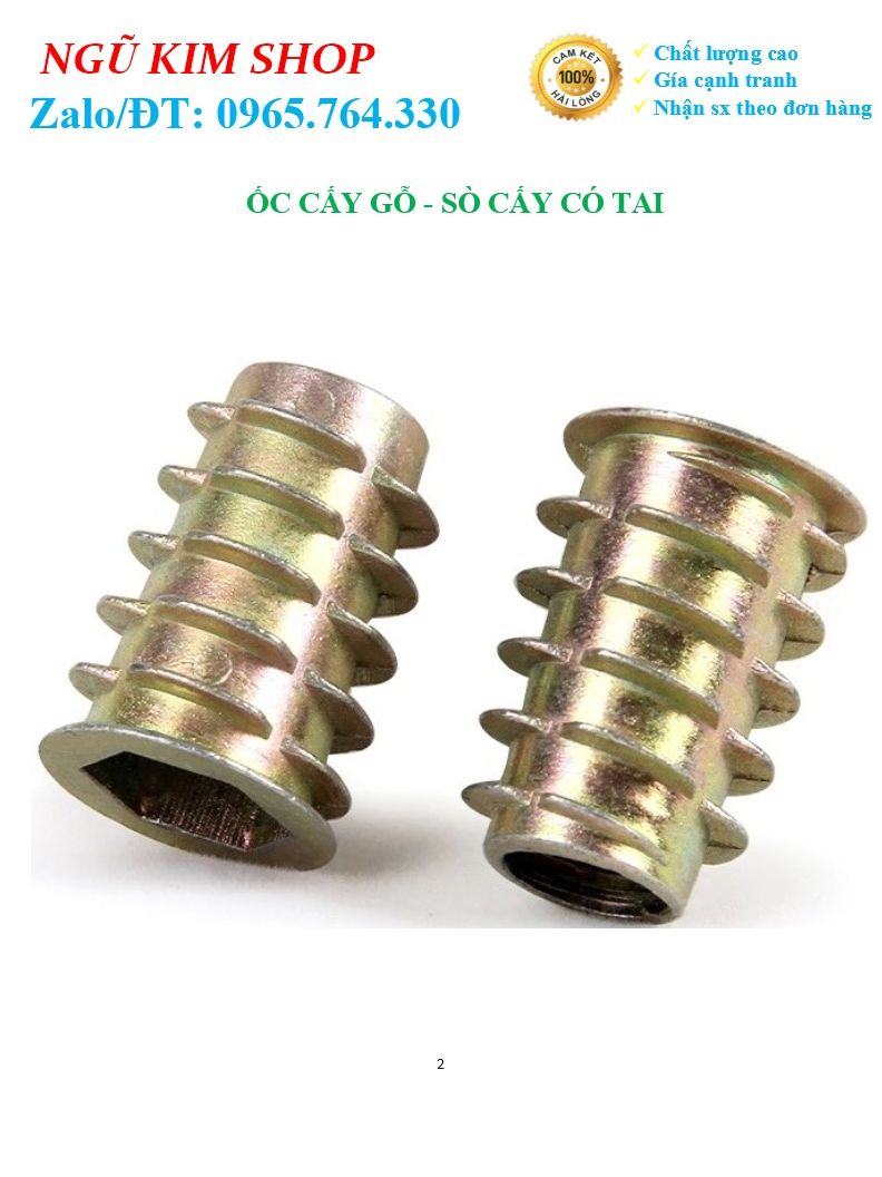 ỐC CẤY GỖ _ ỐC CẤY CÓ TAI M4, M5, M6, M8