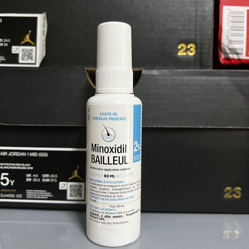 Xịt mọc tóc minoxidil bailleul 2%, 5% giảm rụng tóc và kích thích mọc tóc 3x 60ml