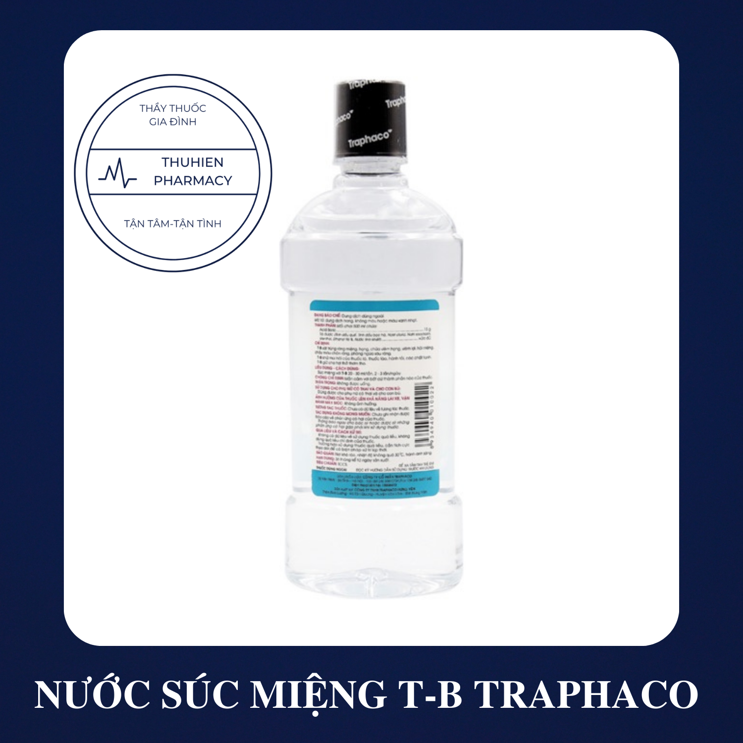 Nước súc miệng T-B traphaco trắng chai 500ml