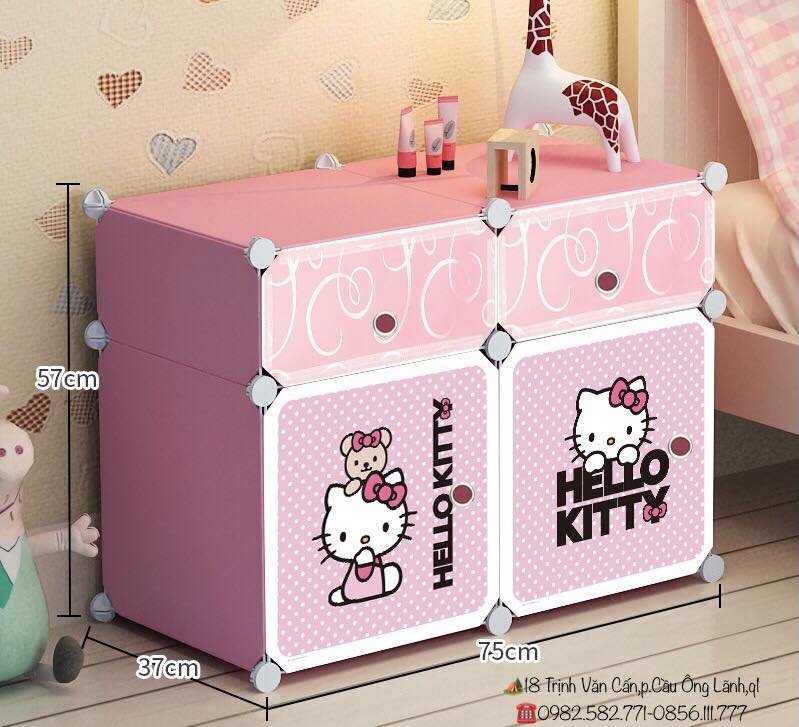 Xả kho 🎀hello kitty- tủ nhựa đàu giường lắp ghép có nhiều sự lựa chọn