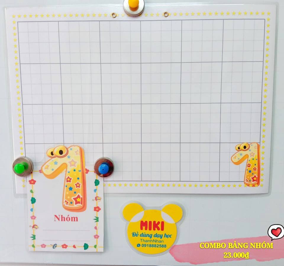 Combo bảng nhóm số (nhóm 1 đến nhóm 6) (Đồ Dùng Dạy Học)