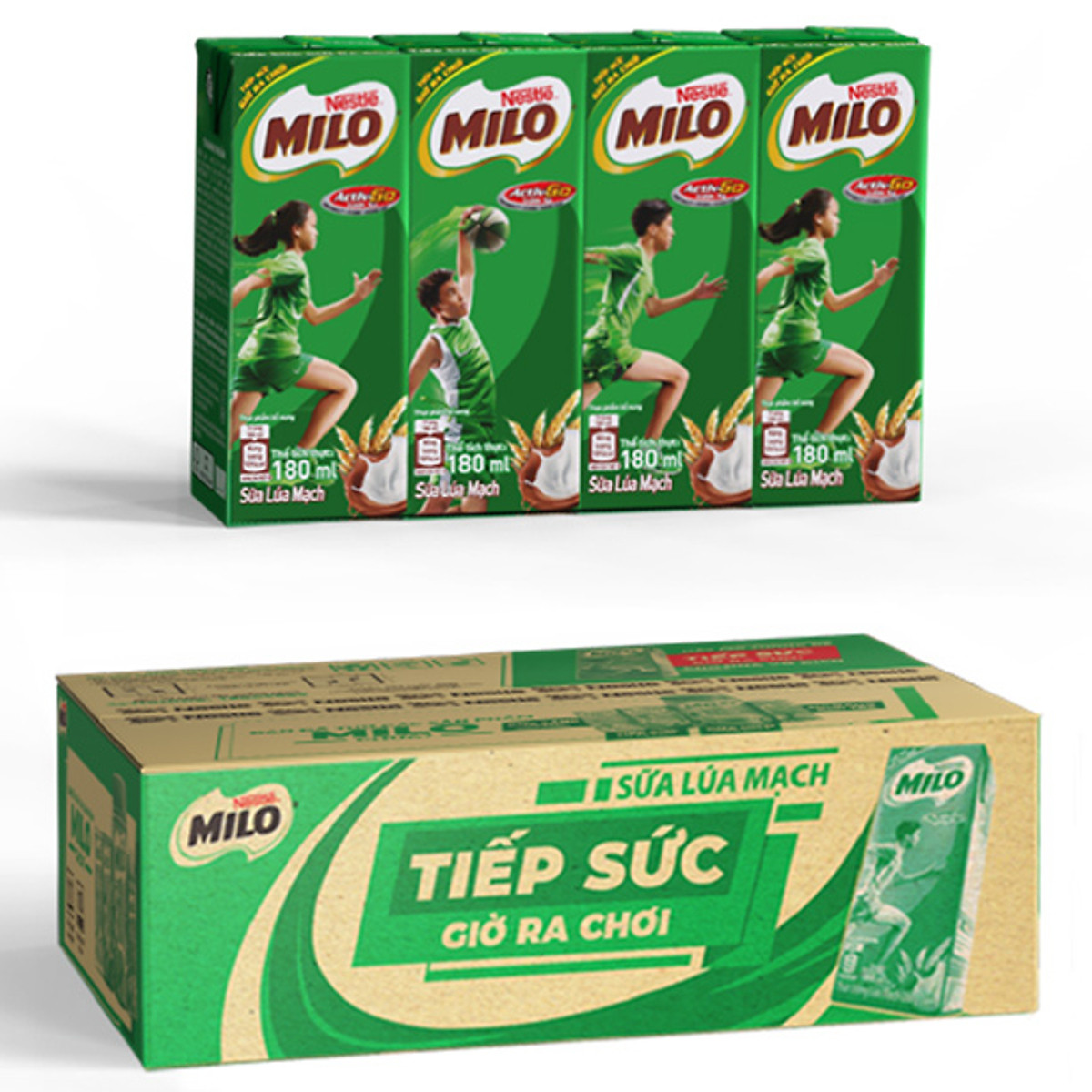 Thức uống lúa mạch Milo 180ml (thùng 48 hộp).Date mớí
