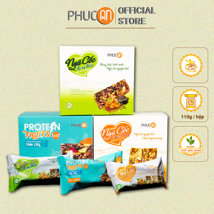 Combo 3 Hộp Thanh ngũ cốc Phúc An đủ vị