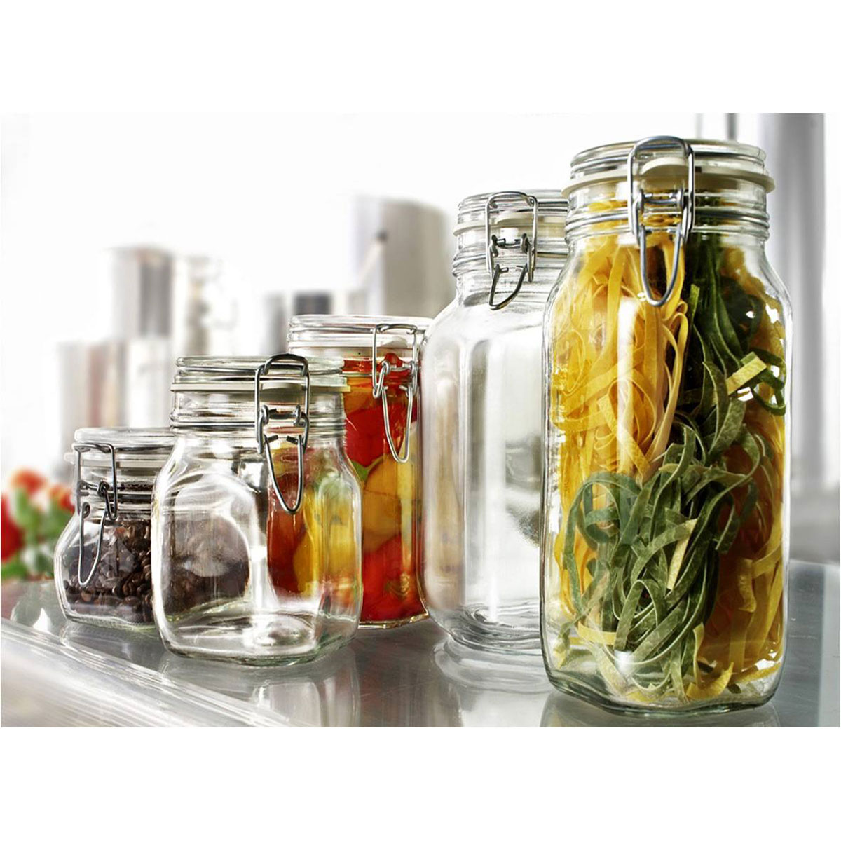 [ĐỦ SIZE - ITALIA] [Glass bottles] Hũ thủy tinh nắp cài Fido 2000ml (Bormioli Rocco)