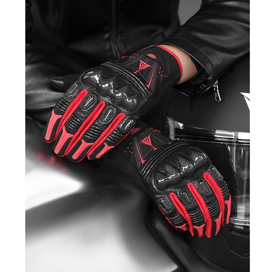 Găng Tay Da MOTO-WOLF Gù Carbon Full Ngón [ 1 Đôi ]