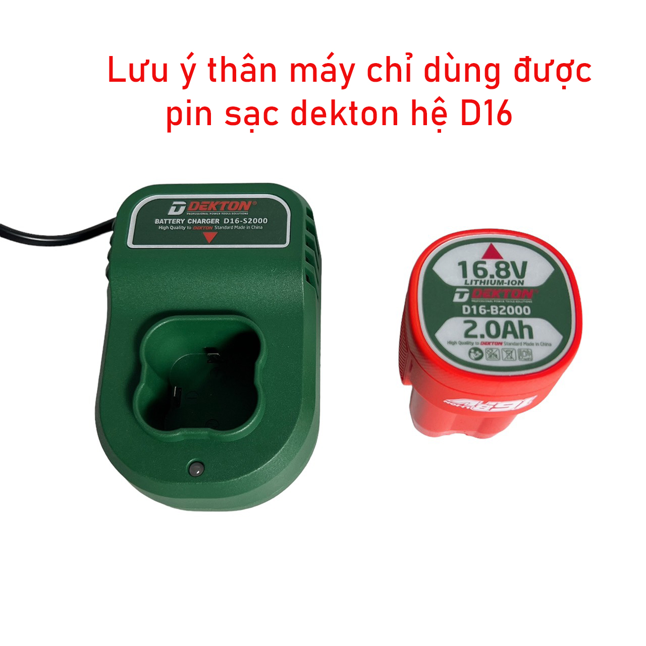 THÂN MÁY PIN DEKTON 16,8V HỆ SINH THÁI D16
