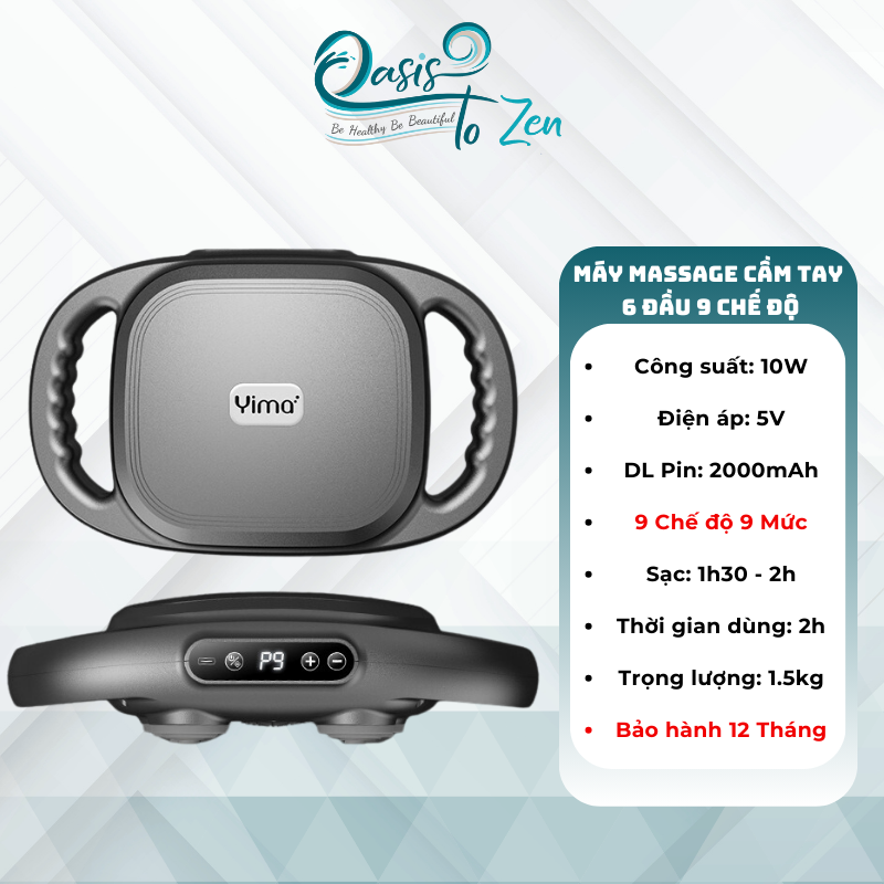 Máy massage cầm tay 6 đầu 9 chế độ, giảm mỡ toàn thân 6 đầu, mát xa cơ cho người tập GYM giảm đau nhức