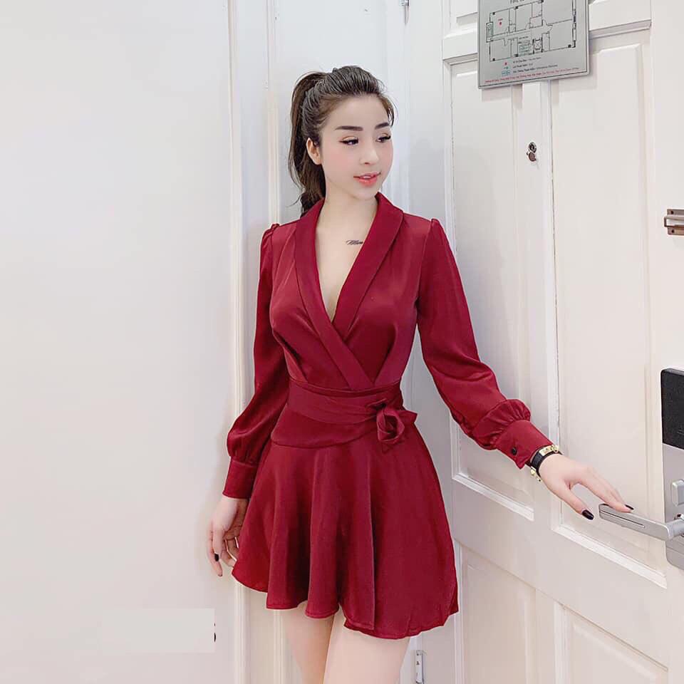 Đầm nữ xòe thắt nơ thời trangsgr đ88