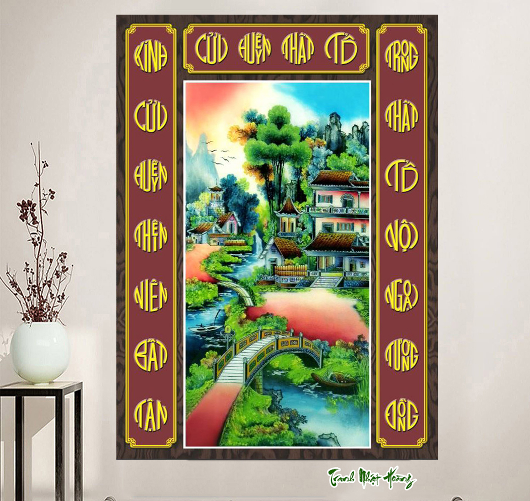 Tranh 3D Cửu Huyền Thất Tổ phòng thờ