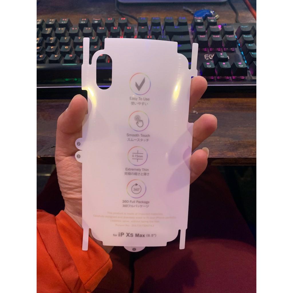 Miếng dán mặt lưng Film PPF cho Iphone XS Max(mặt lưng full viền)