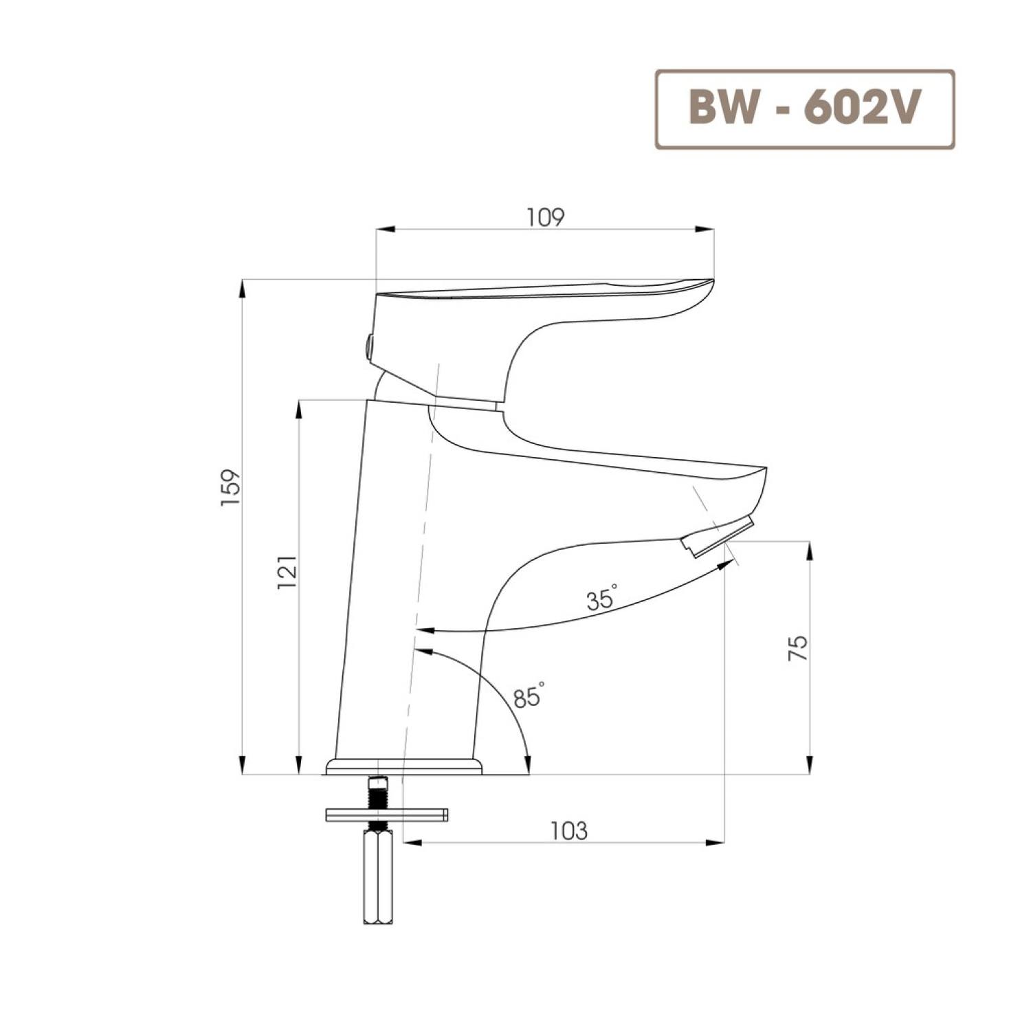🌟[ CHÍNH HÃNG ] Vòi Lavabo Nóng lạnh Basic BW 602V Đồng mạ (Tặng kèm bộ xả Lavabo)🍀