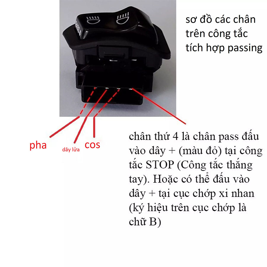 Công tắc Passing SH, Đá đèn pha xe Wave,Future,Winner HONDA