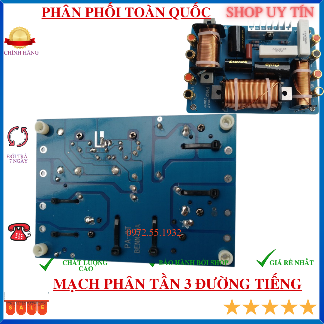 1 mạch phân tần 3 đường tiếng cho loa sân khấu linh kiện chuấn - pa3t - giá 1 mạch - điện tín audio