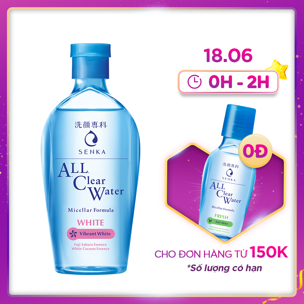 Nước tẩy trang SENKA A.L.L. CLEAR WATER Micellar Formula White 230ml|ProductId:418