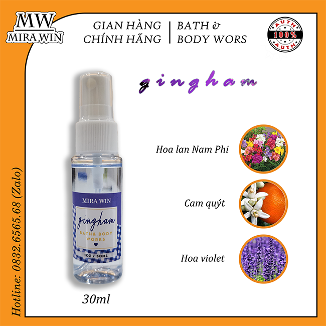 Gingham Xanh - Xịt thơm toàn thân - Body Mist - Bath & Body Works