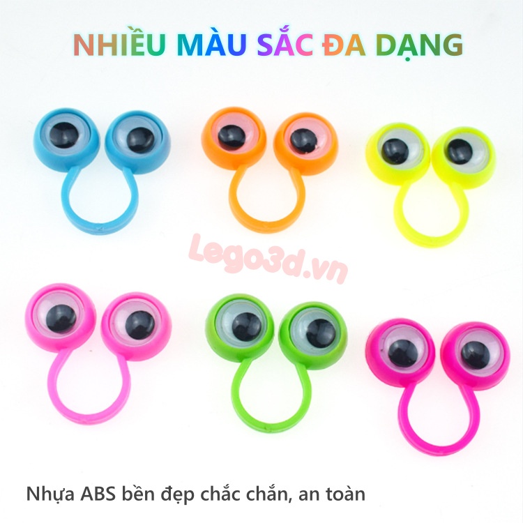 Đồ chơi nhẫn đeo ngón tay Hapi Toys Nhẫn hình mắt vui nhộn bằng nhựa Nhẫn mắt giả di chuyển nhiều màu