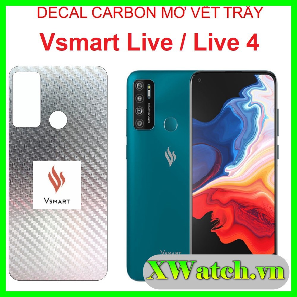 Dán cacbon mặt lưng vsmart live / live 4 , vsmart joy 4 / vsmart aris