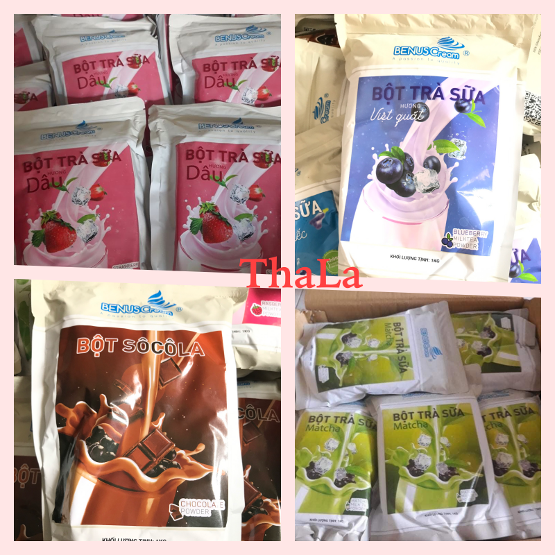 Bột Trà Sữa Dâu BENUS Cao Cấp