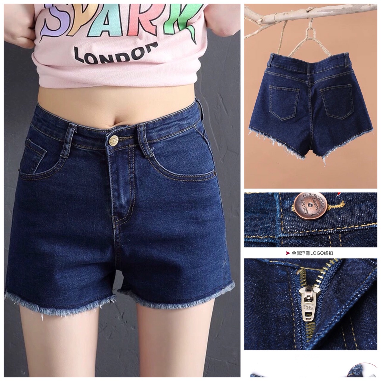 Quần Short Jeans Nữ Co Giãn