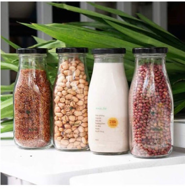 [HÀNG CHẤT LƯỢNG] Chai Thủy Tinh 300ml nắp Thiết Đen