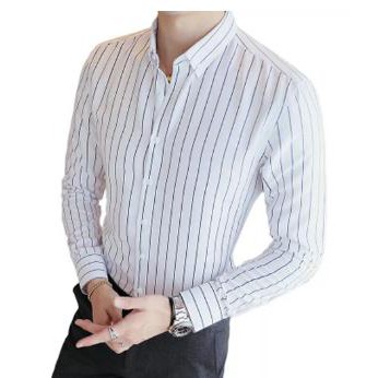 [HCM]Áo sơ mi nam cổ sơ mi kẻ sọc trẻ trung