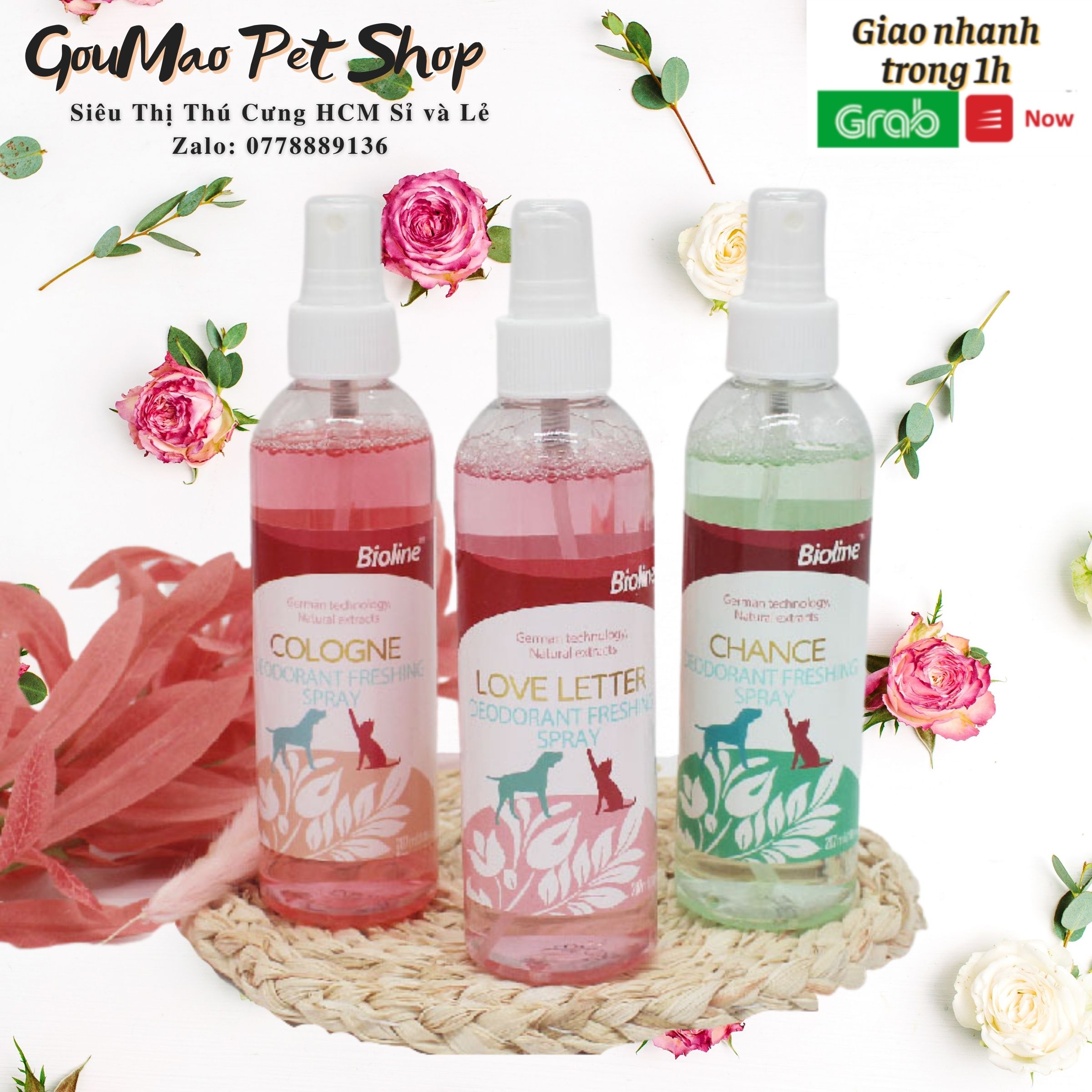 🌸🌼 Nước hoa cho chó mèo Bioline 207ml🌸🌼