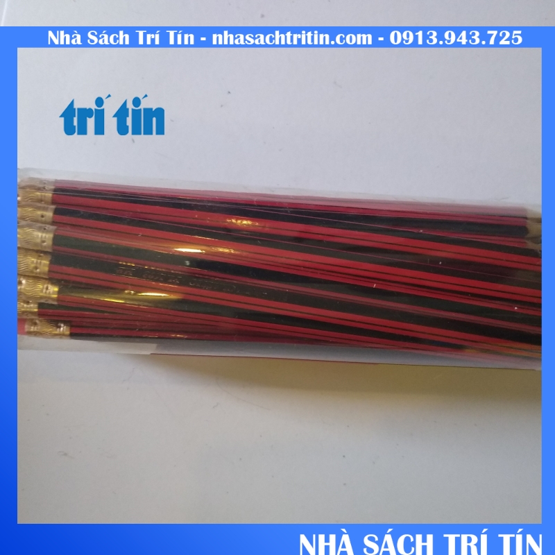 Bút chì BAOKE SỌC ĐỎ 2B CÓ GÔM