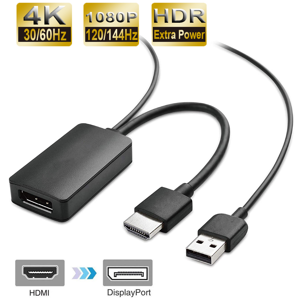 2023 4k 60hz hdmi để displayport adapter cáp 1080p 120hz hdmi để dp chuyển đổi nam hdmi 2.0 để nữ displayport 1.4 pc