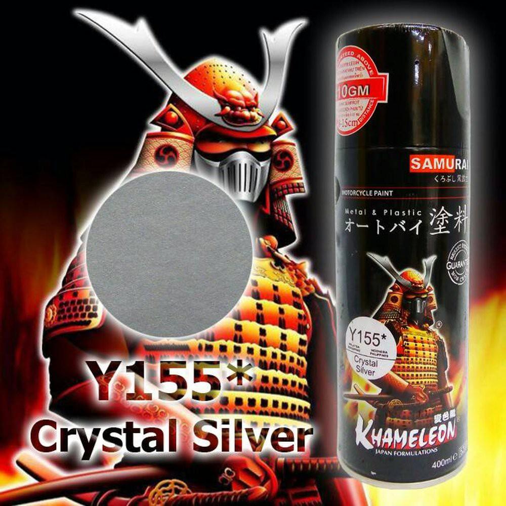 Sơn xit Samurai Y155 màu bạc pha lê Crystal Silver