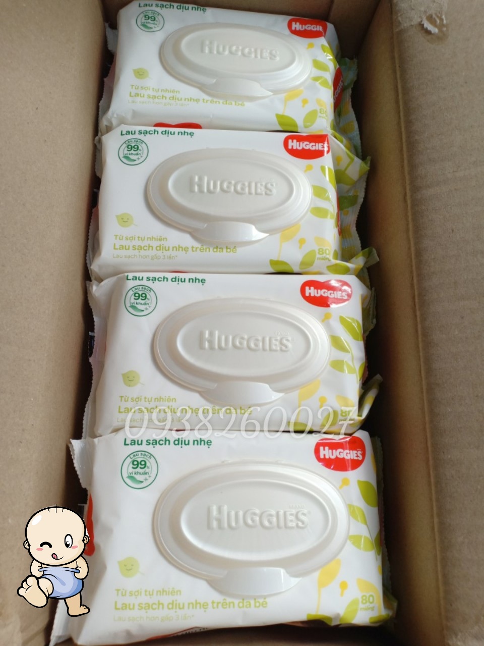Khăn Ướt Huggies 80 tờ không mùi