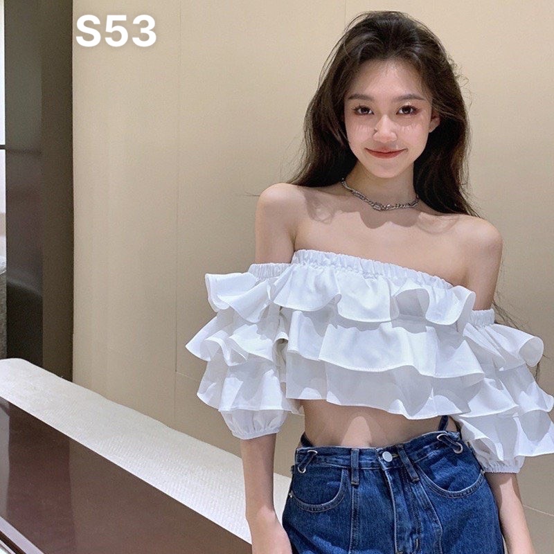 Sét bộ đũi sọc phối ren cánh tiên chân váy nhiều tầng M77