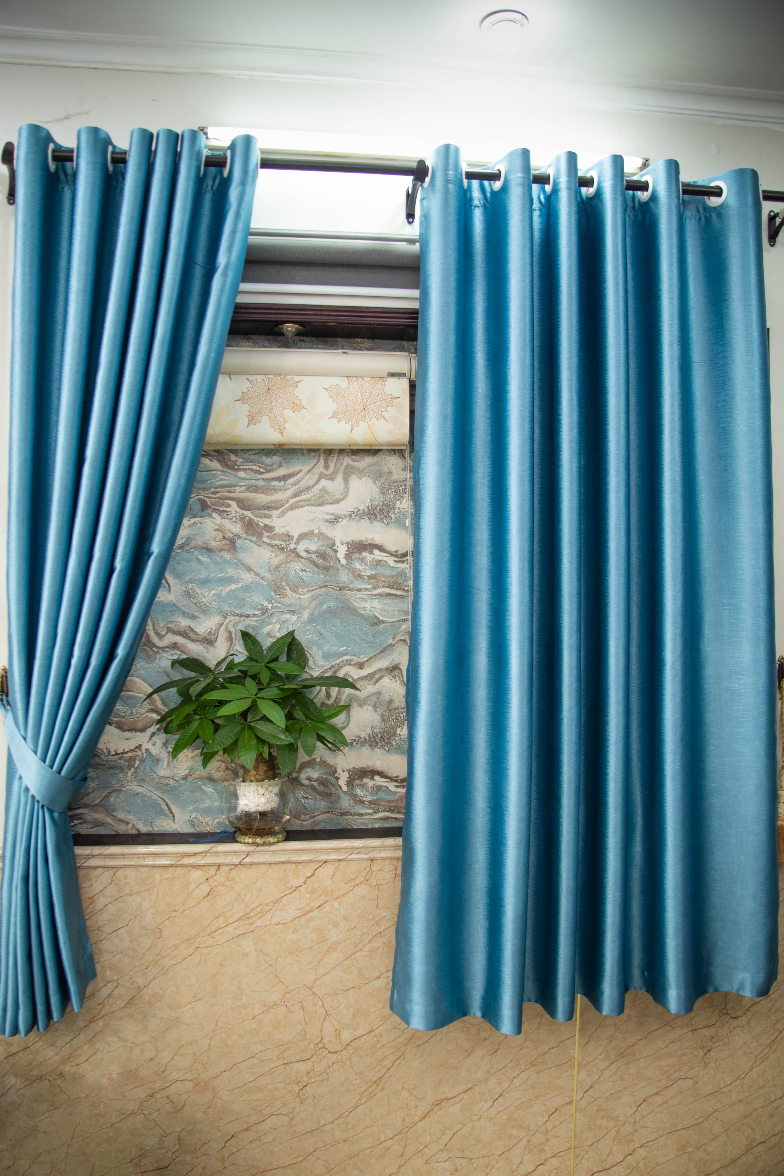 High-Quality Light-Blocking Curtains, Blue Color