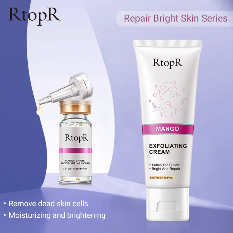 RtopR Bộ chăm sóc da dưỡng ẩm dưỡng ẩm Kem tẩy tế bào chết 40g làm sạch da mặt. loại bỏ mụn đầu đen dưỡng da mặt giá siêu tốt+Serum chống lão hóa mang lại làn da mềm mại tinh tế không gây kích ứng - dung tích 10ml giá rẻ
