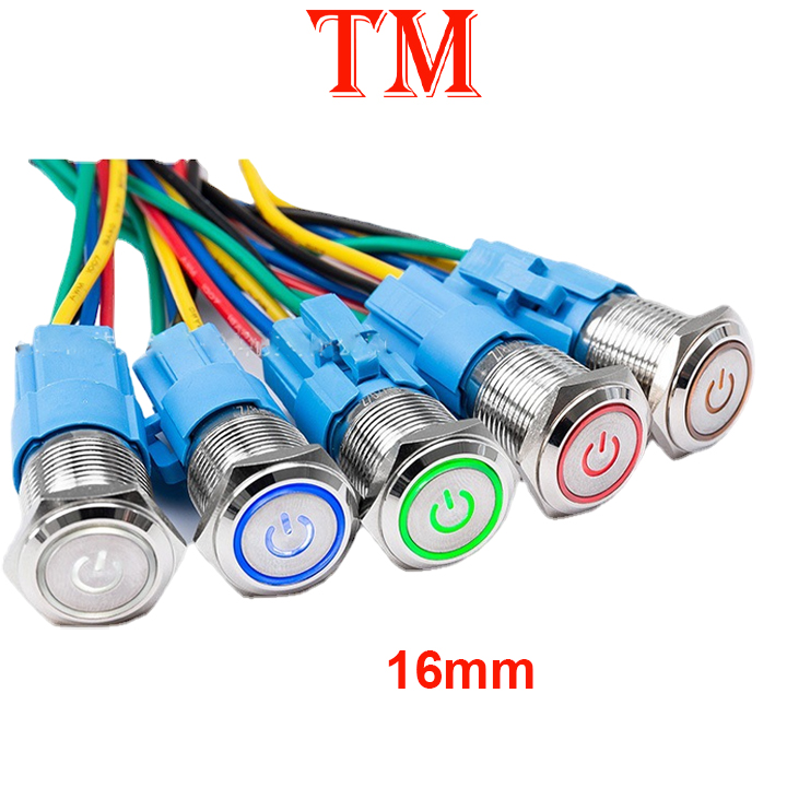 Nút nhấn giữ - nút nguồn có led 16mm 220V