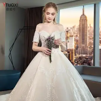 Main Wedding Dress For Women 2019 New Style Off The Shoulder