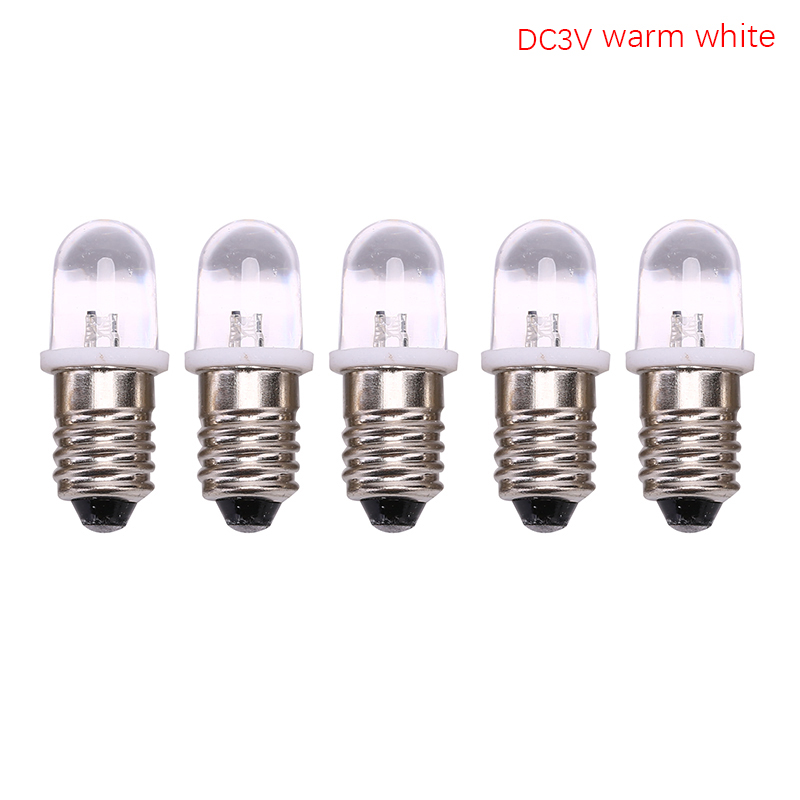 Greenwind 5pcs E10 Led Bulb DC 3V 4.5V Instrument Bulb Indicator Bulb Flashlight Bulb