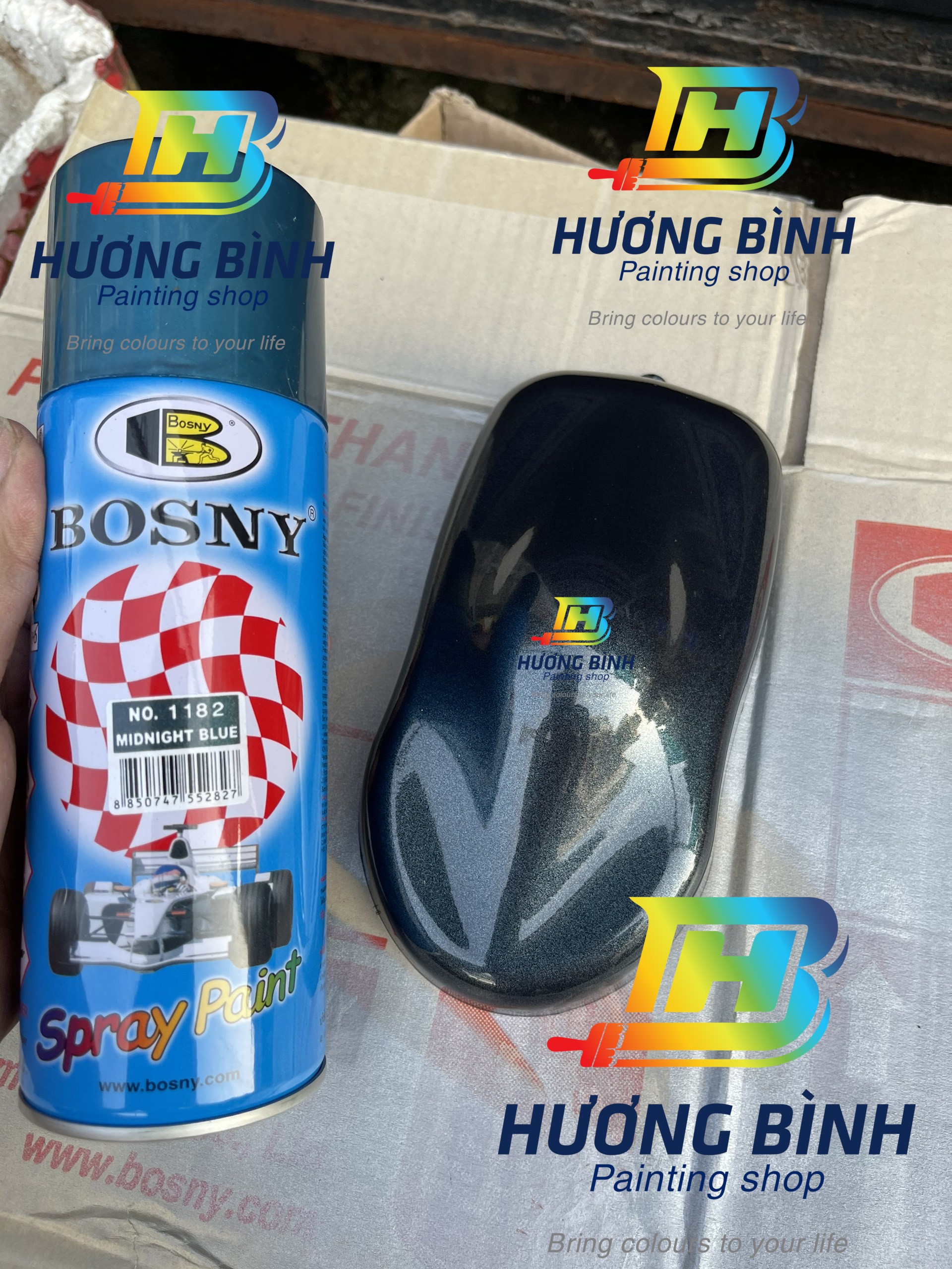 Sơn xịt Bosny màu Midnight Blue - 1182